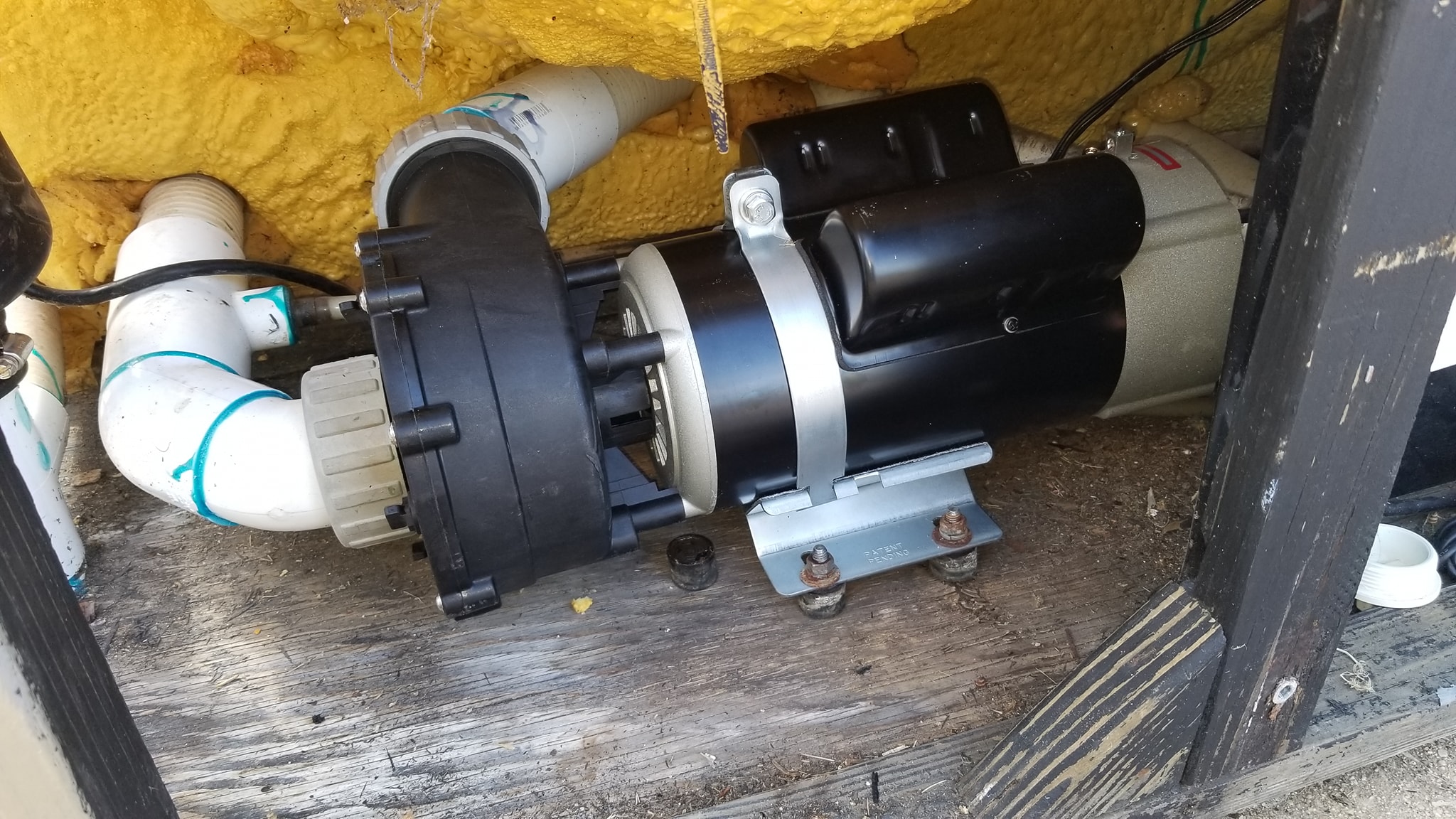 New jet pump installed in the hot tub