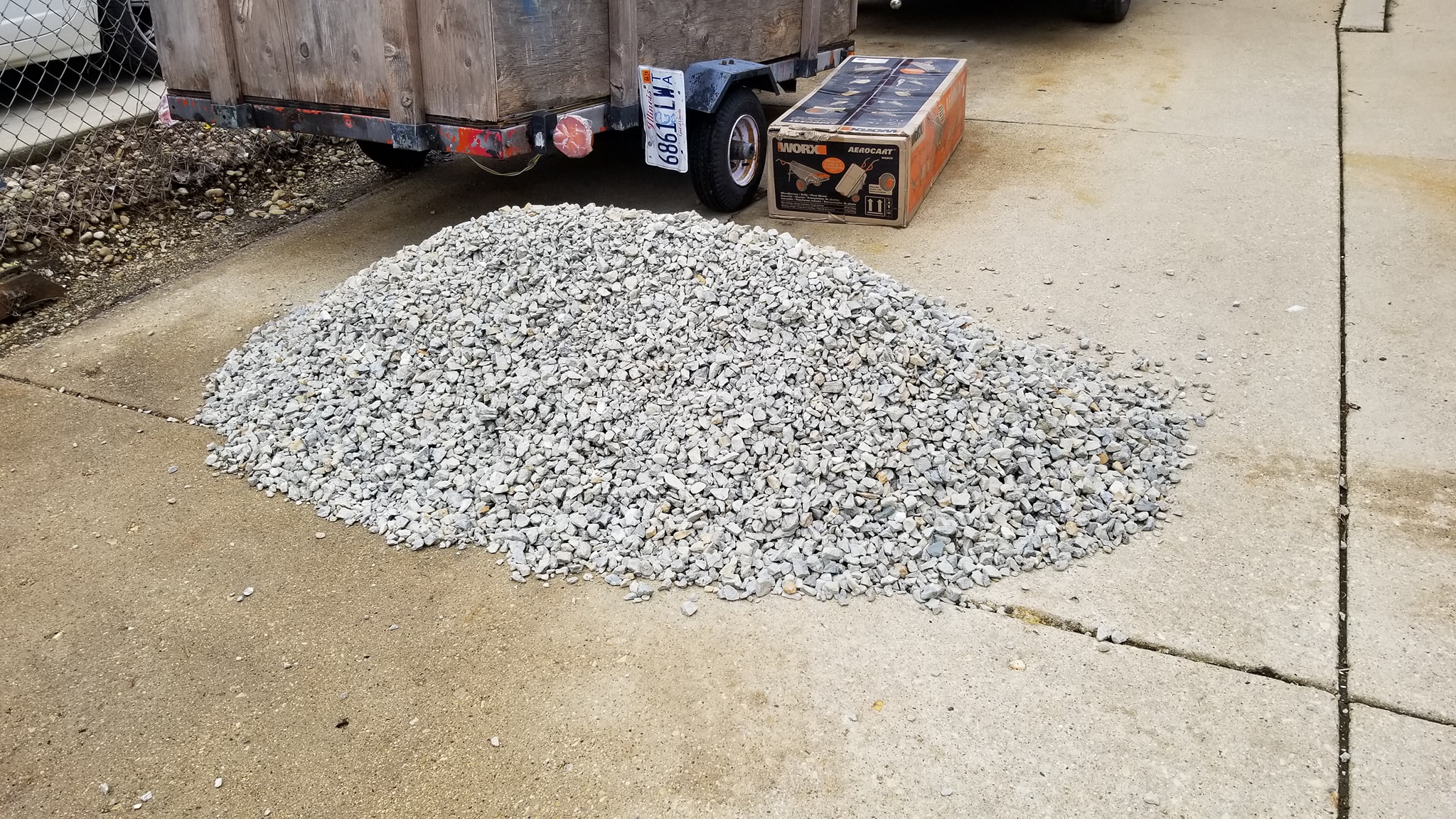 Gravel delivery and boxed WORX AeroCart