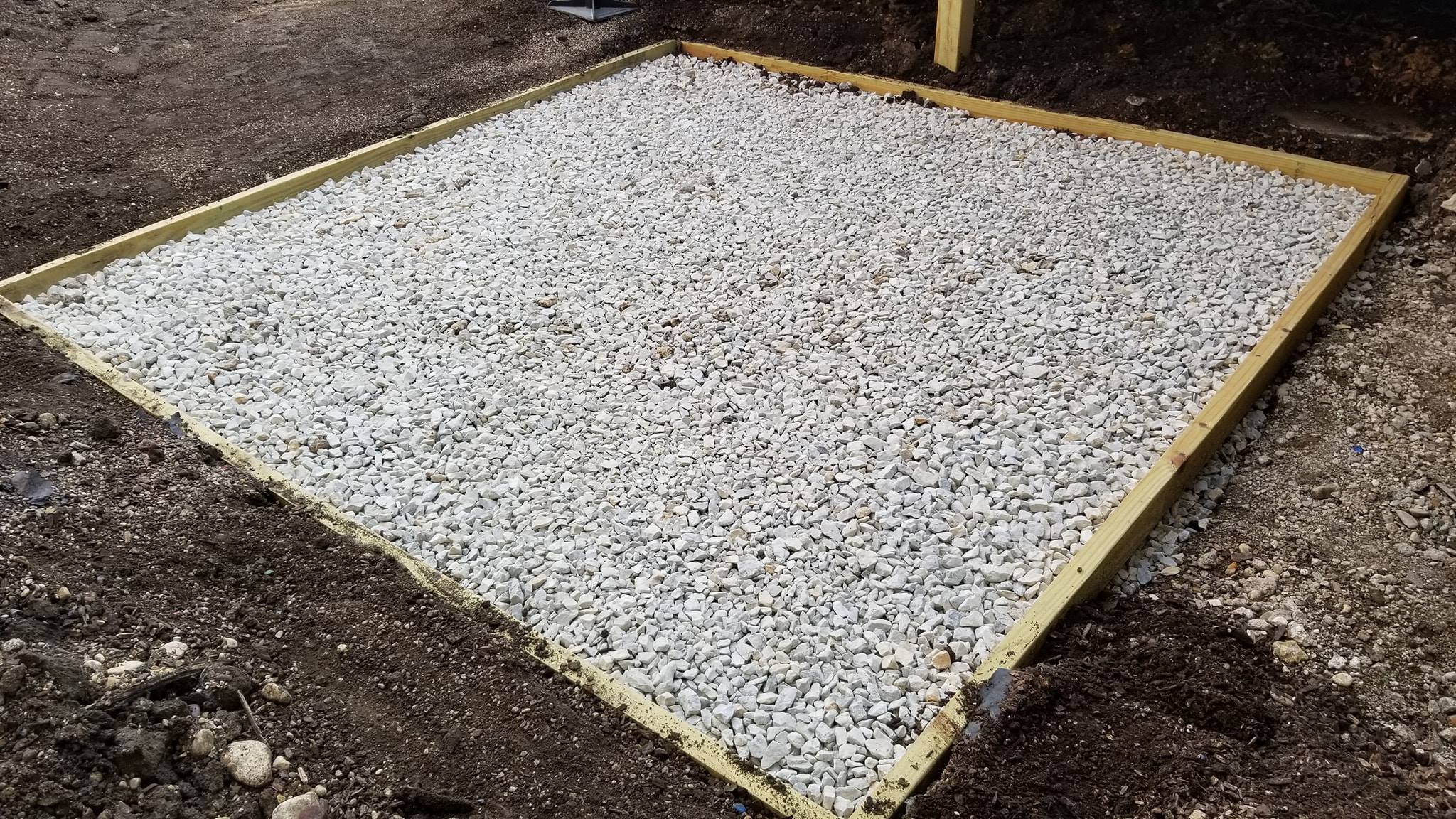 Completed gravel base ready for the Easy Pad