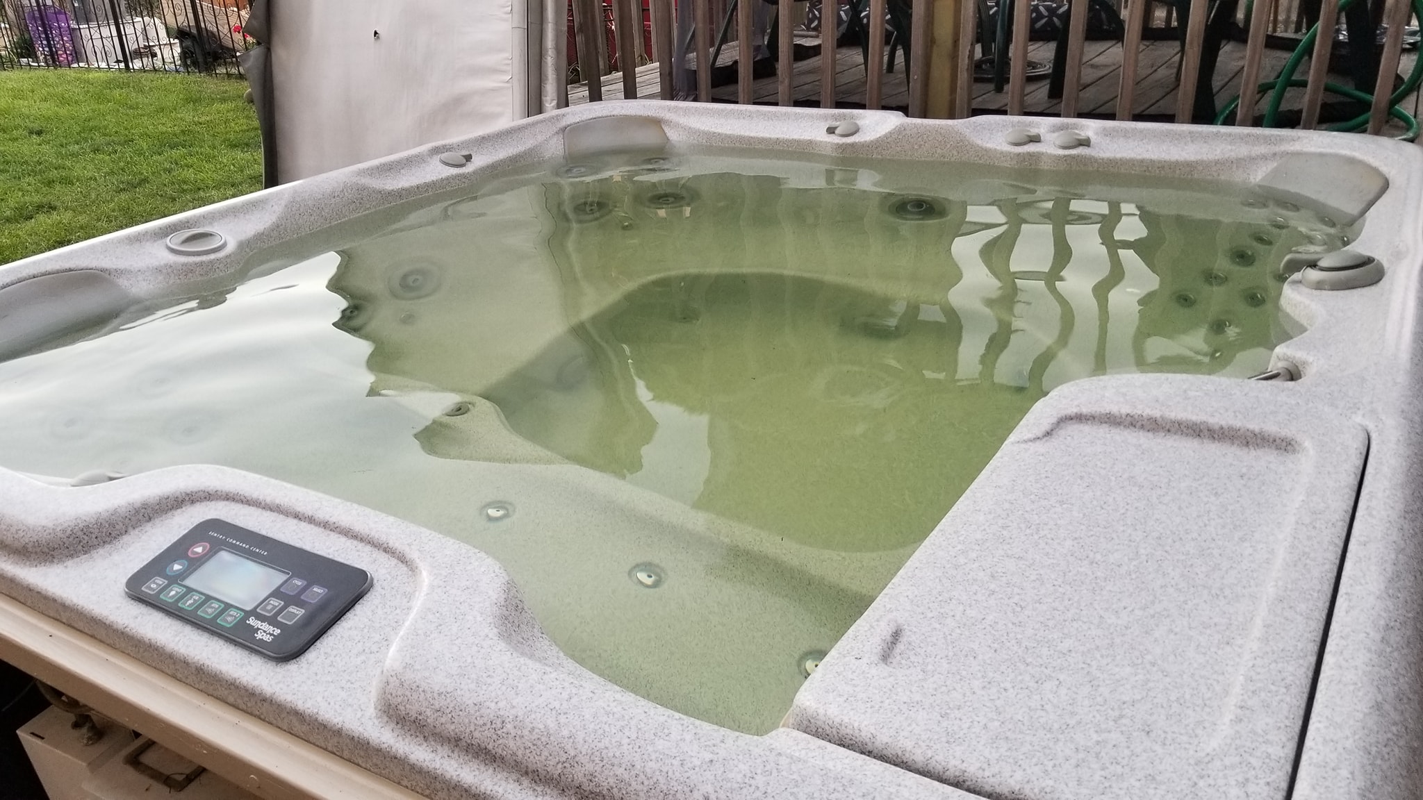 Hot tub completely filled after installation