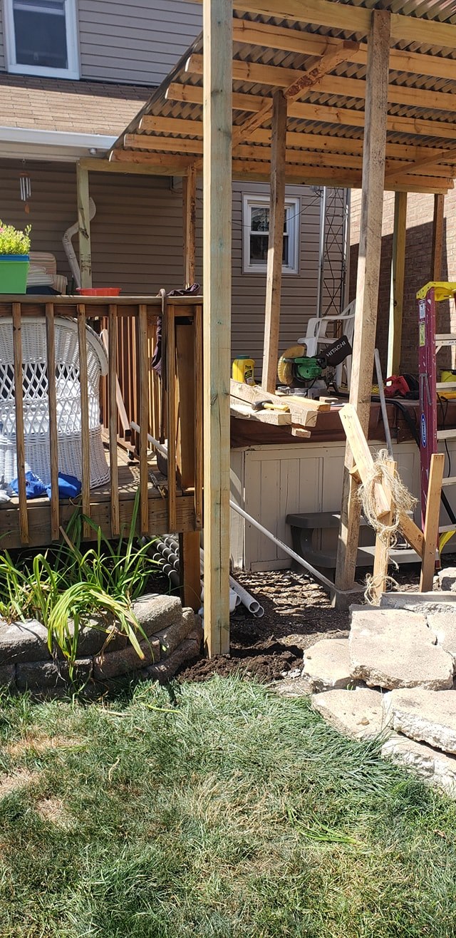 Four corner posts installed